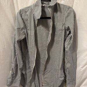 Calvin Klein Black & White Striped Zip Jacket Lightweight